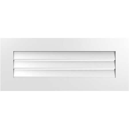 Ekena Millwork Vertical Surface Mount PVC Gable Vent: Functional, w/ 3-1/2"W x 1"P Standard Frame, 34"W x 14"H GVPVE34X1401SF